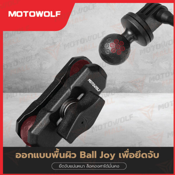 ขายึดกล้อง action camera MOTOWOLF รับประกัน1ปี รุ่น3532 อลูมิเนียมอัลลอย - Image 7
