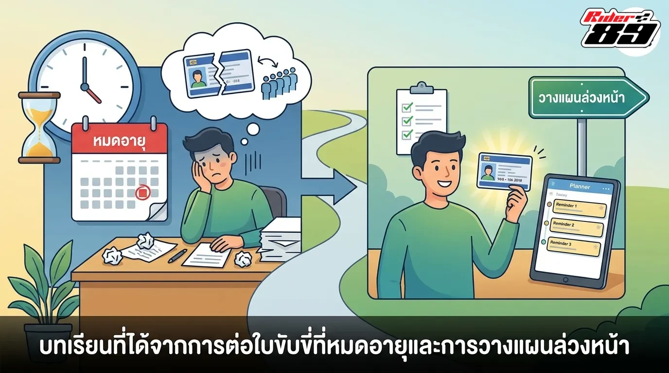 บทเรียนกรณีต่อใบขับขี่หมดอายุและการวางแผนล่วงหน้า