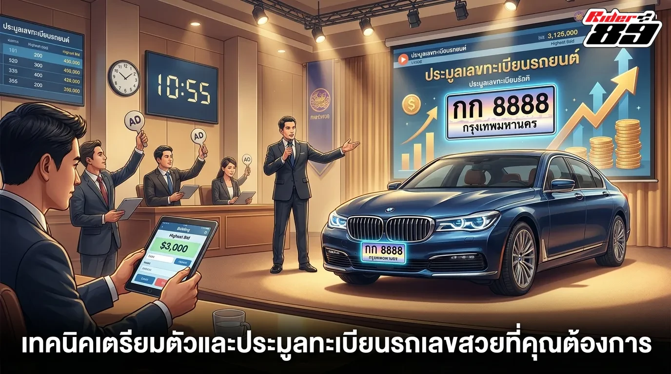 เทคนิคการเตรียมตัวและสู้ราคาประมูลทะเบียนให้ได้เลขที่ถูกใจ