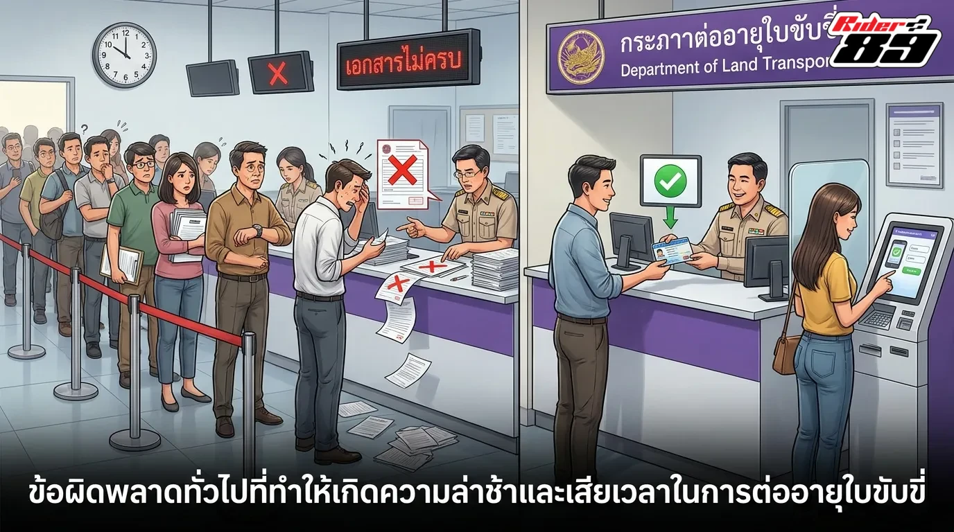 ข้อผิดพลาดพบบ่อยที่ทำให้การต่อใบขับขี่สะดุดและเสียเวลาฟรี