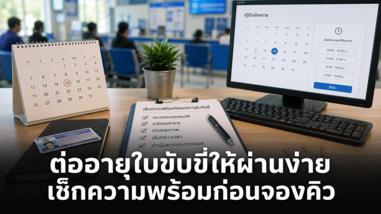 เตรียมตัวต่ออายุใบขับขี่ก่อนจองคิว