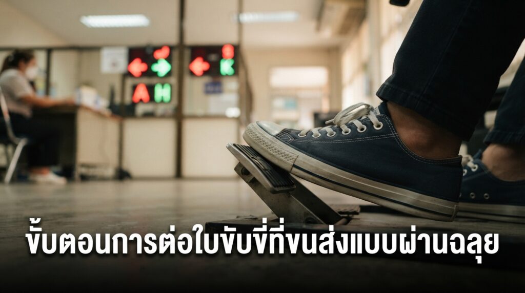 เจาะลึกขั้นตอนการต่อใบขับขี่ที่กรมการขนส่งทางบกแบบละเอียด ตั้งแต่การทดสอบสมรรถภาพร่างกายจนถึงการถ่ายรูปรับบัตร พร้อมเทคนิคให้