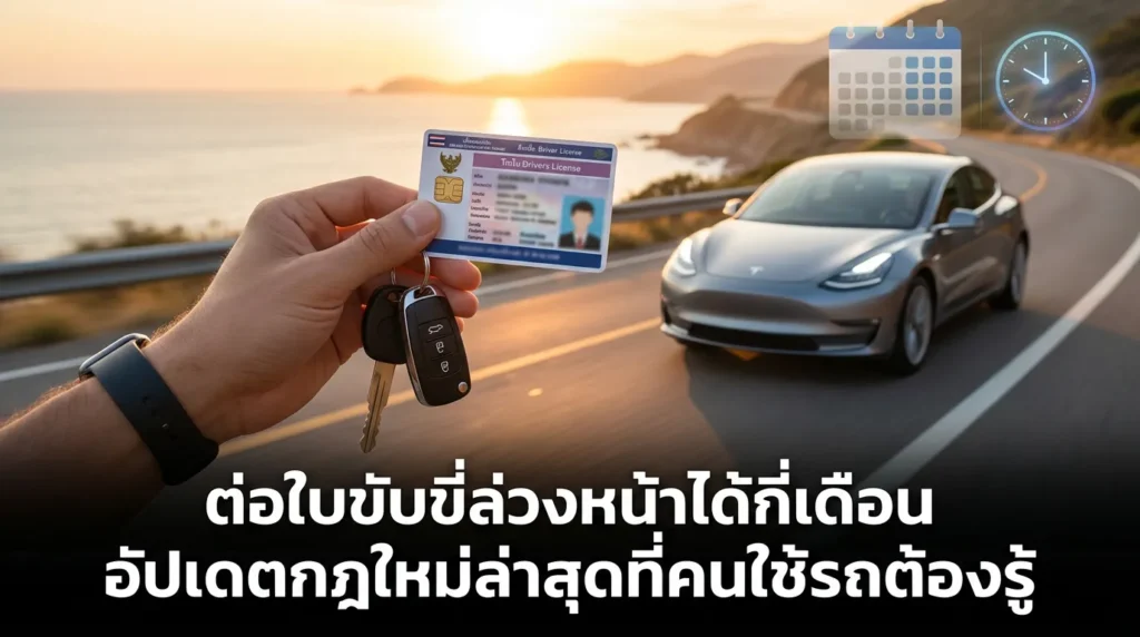 ต่อใบขับขี่ล่วงหน้าได้กี่เดือน อัปเดตกฎใหม่ล่าสุดที่คนใช้รถต้องรู้