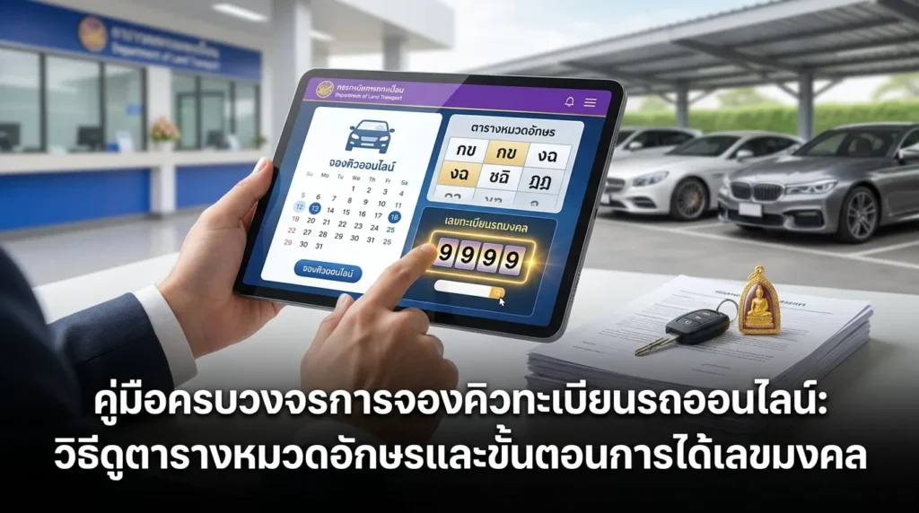 คู่มือ จองทะเบียนรถยนต์ออนไลน์ ฉบับสมบูรณ์ วิธีดูตารางหมวดอักษรและขั้นตอนรับเลขสวย
