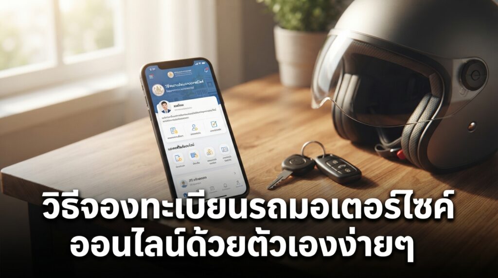 คู่มือจองทะเบียนรถมอเตอร์ไซค์ออนไลน์ อัปเดตล่าสุด แนะนำขั้นตอนผ่านเว็บไซต์กรมการขนส่งทางบกและแอป ThaID พร้อมเงื่อนไขสำคัญที่ต