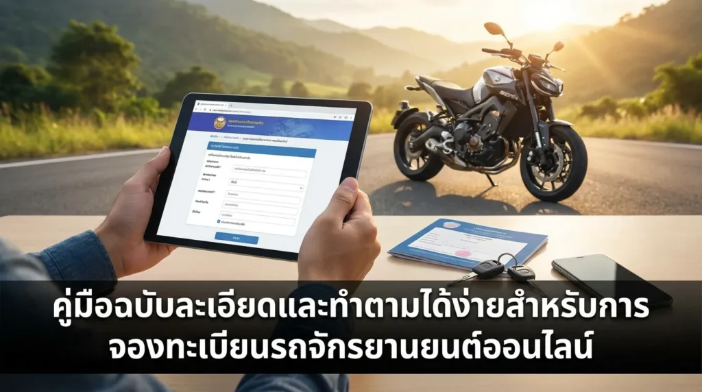 คู่มือจองทะเบียนรถมอเตอร์ไซค์ออนไลน์แบบละเอียดทำตามได้ทันที