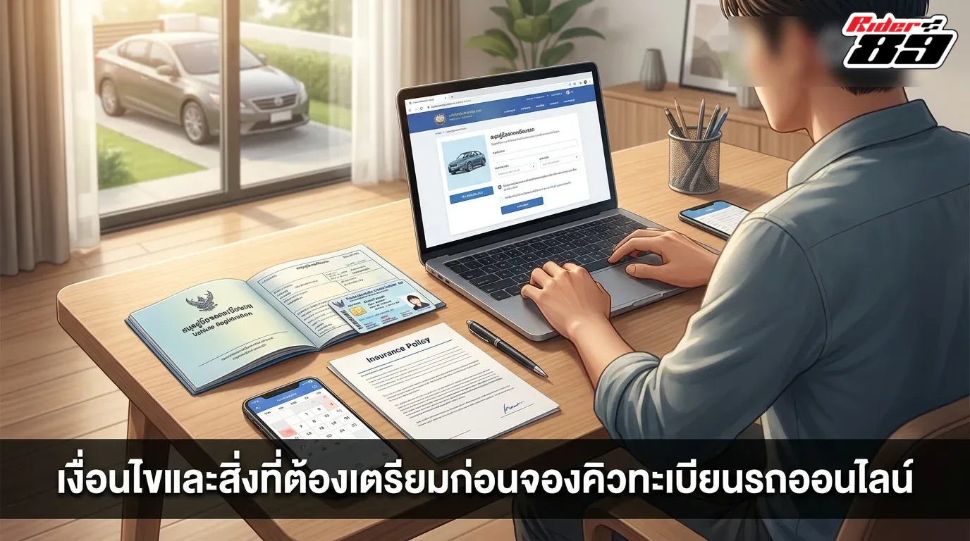 เงื่อนไขและสิ่งที่ต้องเตรียมก่อนกดจองทะเบียนรถยนต์ออนไลน์