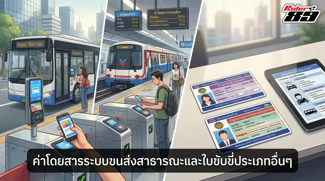 ค่าธรรมเนียมสำหรับรถสาธารณะและใบขับขี่ประเภทอื่นๆ