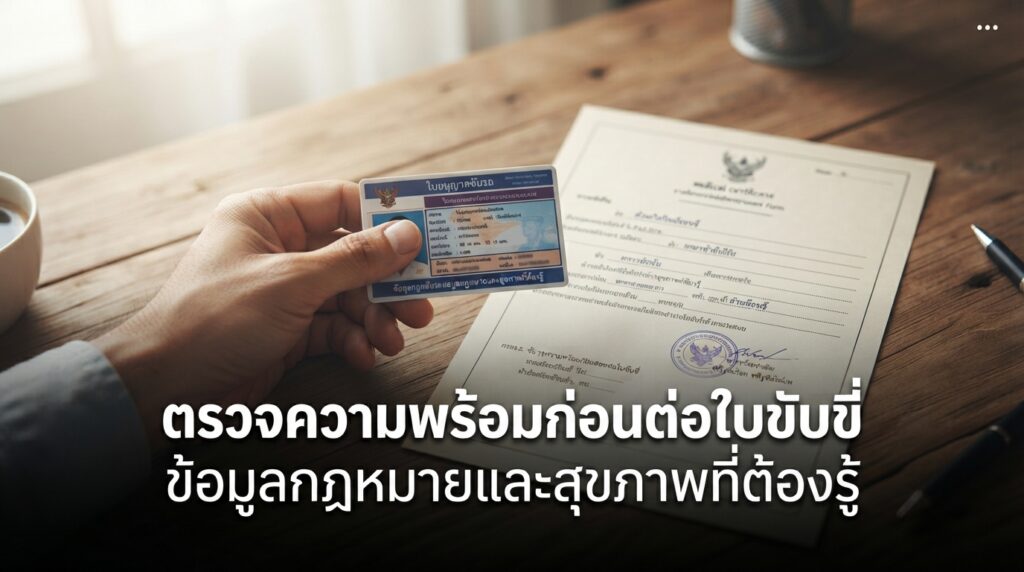 ใบอนุญาตขับรถยนต์และใบรับรองแพทย์สำหรับการต่ออายุใบขับขี่