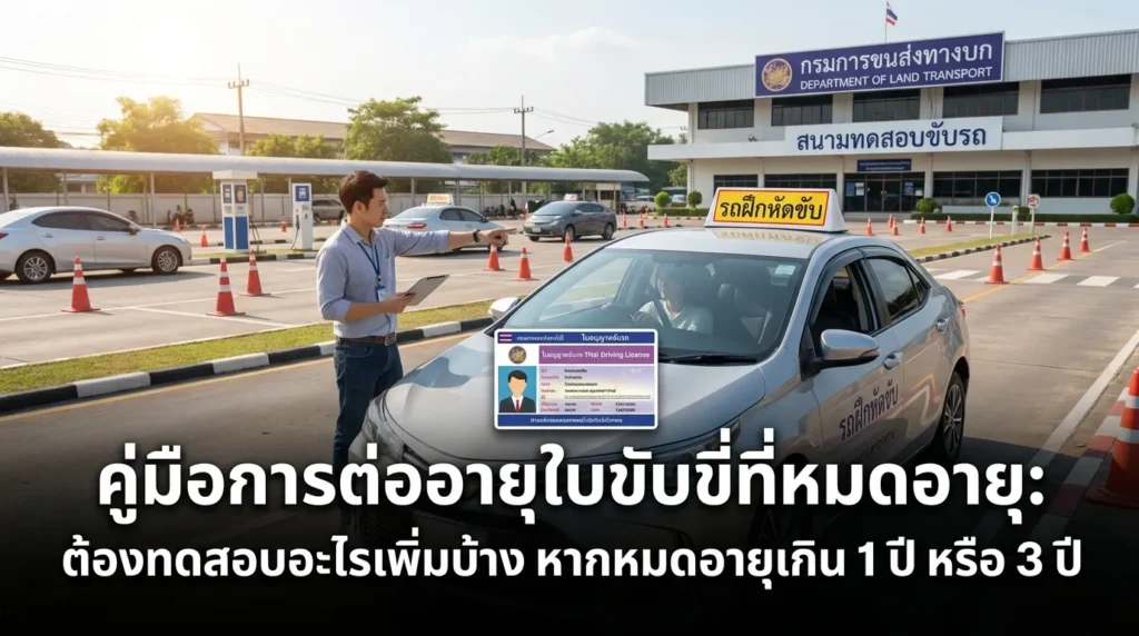 คู่มือต่อใบขับขี่หมดอายุฉบับแก้ปัญหา ขาดเกิน 1 ปีหรือ 3 ปีต้องสอบอะไรเพิ่ม