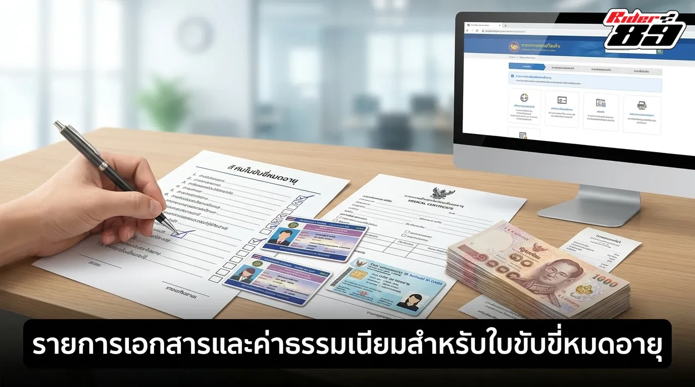 เช็กลิสต์เอกสารและค่าธรรมเนียมสำหรับกรณีใบขับขี่ขาด