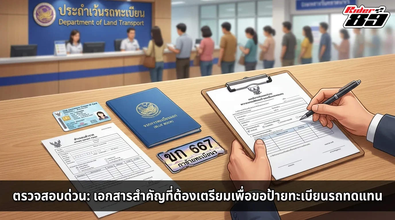 เช็กด่วน เอกสารสำคัญที่ต้องเตรียมสำหรับการขอแผ่นป้ายทะเบียนทดแทน