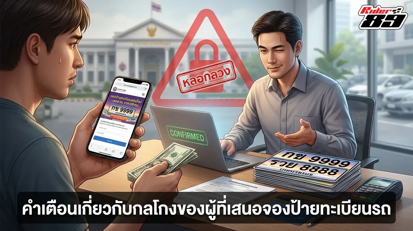 เตือนภัยกลโกงมิจฉาชีพรับจ้างจองทะเบียนรถ