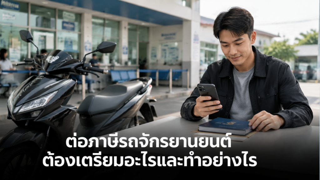 ต่อภาษีรถจักรยานยนต์พร้อมเอกสารและบริการออนไลน์